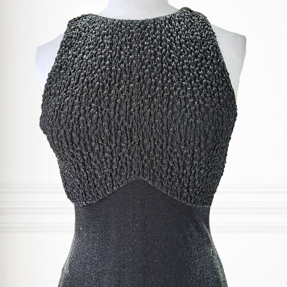 Vintage 90S y2K CACHE Metallic Maxi Dress Size 6 Formal Sparkle Sleeveless - Picture 2 of 9